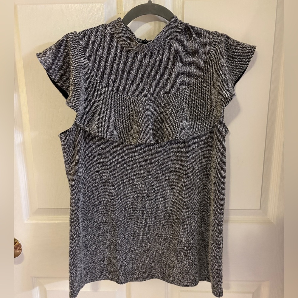 Gently used banana republic Black Ruffle Top